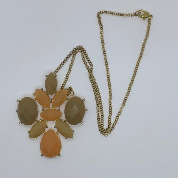 Bronze-Tone Multi-tone Orange Textured Necklace - Picture 3 of 6